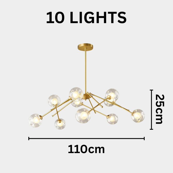NYLAH Modern Brass Globe Contemporary Artistic Design Chandelier