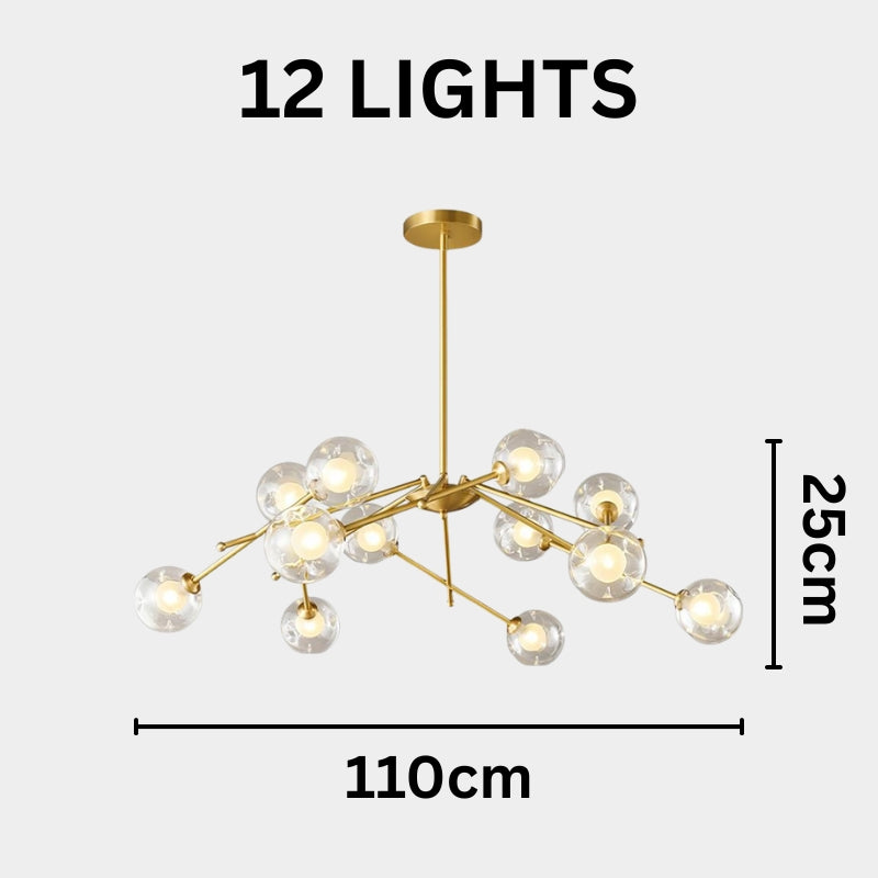 NYLAH Modern Brass Globe Contemporary Artistic Design Chandelier