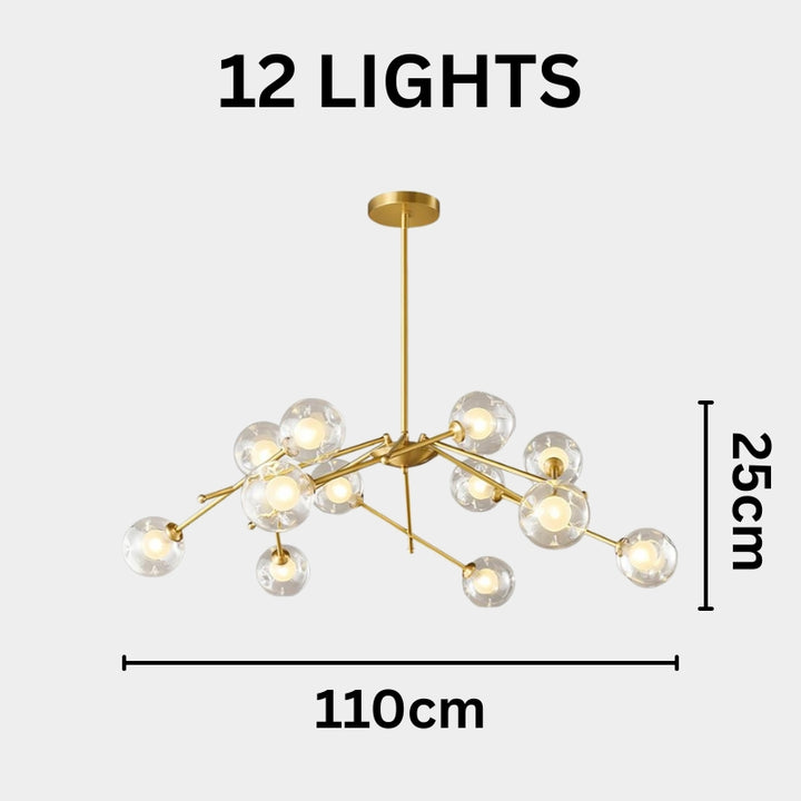 NYLAH Modern Brass Globe Contemporary Artistic Design Chandelier