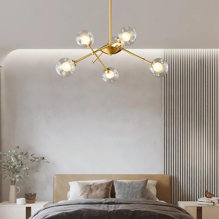 NYLAH Modern Brass Globe Contemporary Artistic Design Chandelier