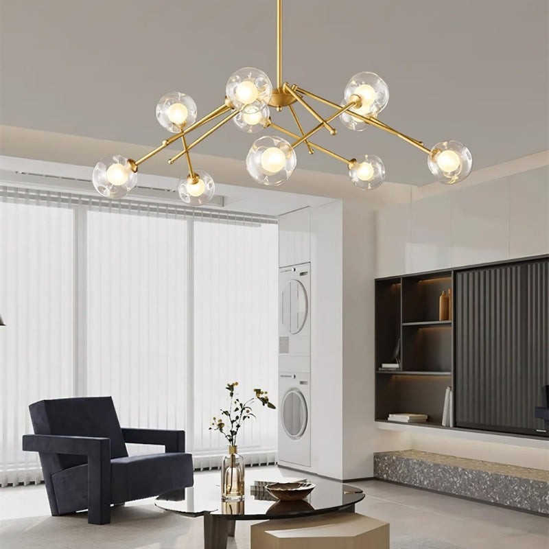 NYLAH Modern Brass Globe Contemporary Artistic Design Chandelier