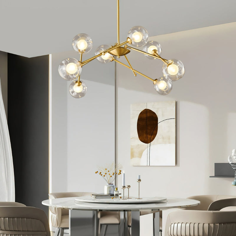 NYLAH Modern Brass Globe Contemporary Artistic Design Chandelier