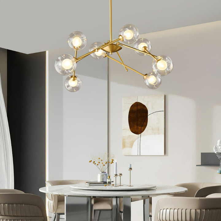 NYLAH Modern Brass Globe Contemporary Artistic Design Chandelier