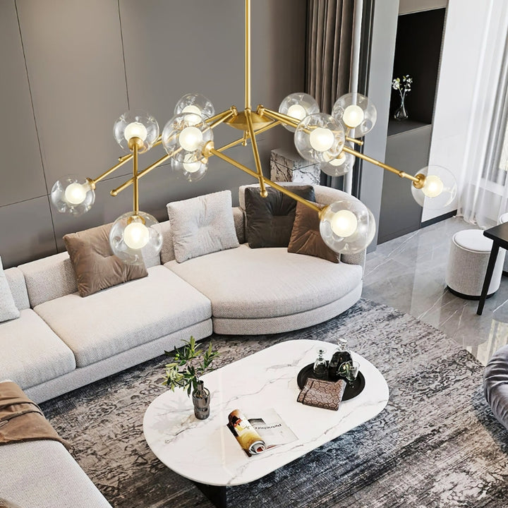 NYLAH Modern Brass Globe Contemporary Artistic Design Chandelier