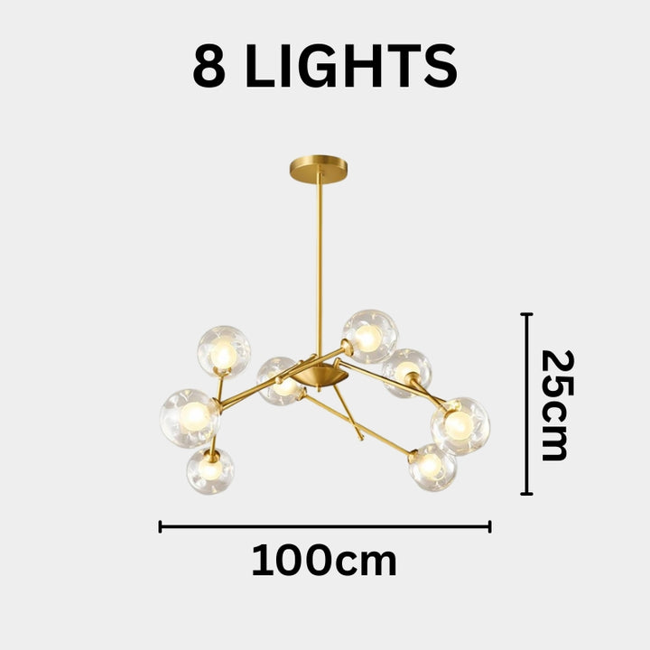 NYLAH Modern Brass Globe Contemporary Artistic Design Chandelier