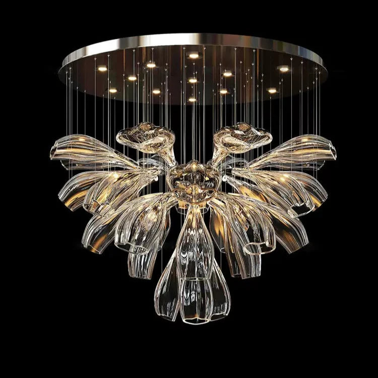 FLOWERS Down Glass Chandelier Modern