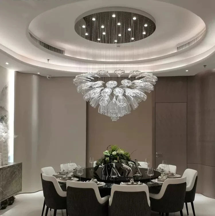 FLOWERS Down Glass Chandelier Modern