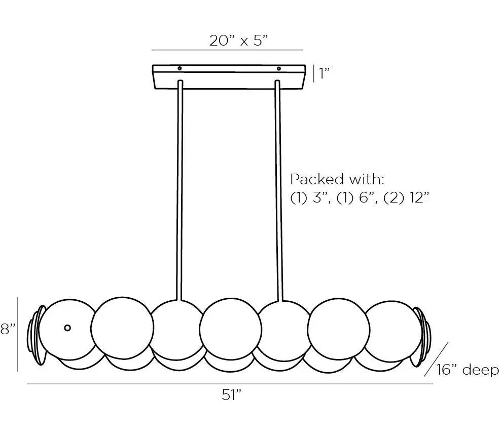 RWR Glass Linear Pendant Light