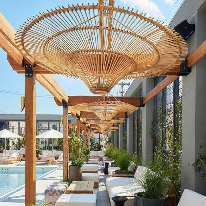PAM High-Quality Bamboo Living Space Chandelier