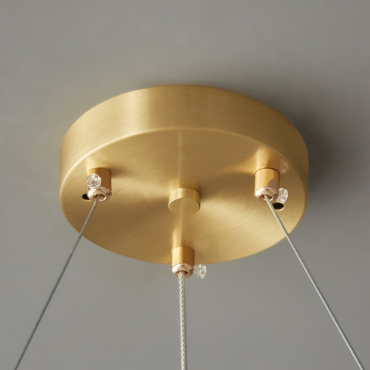 PAULY Glass Retro Leaf Round Chandelier