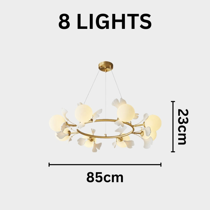 PAULY Glass Retro Leaf Round Chandelier