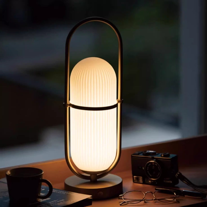 PAZ Glass Modern Portable Table Lamp