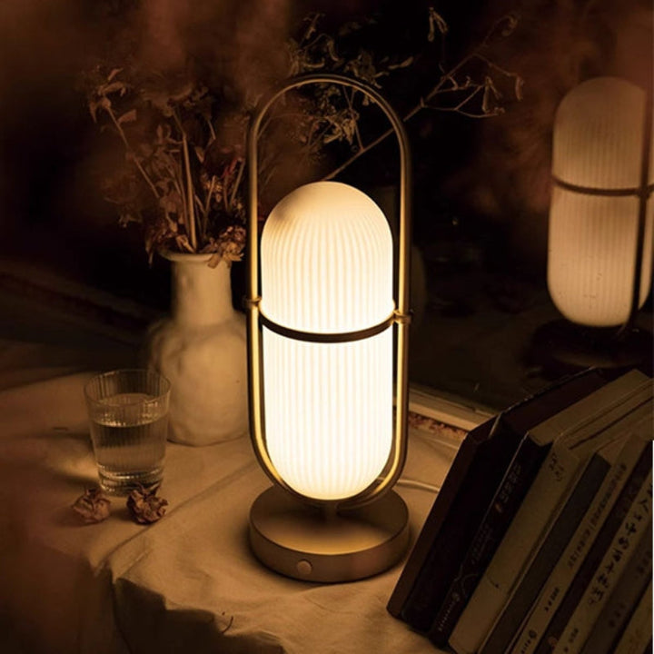 PAZ Glass Modern Portable Table Lamp