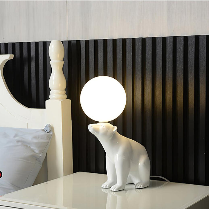 WHITE Bear Table Lamp