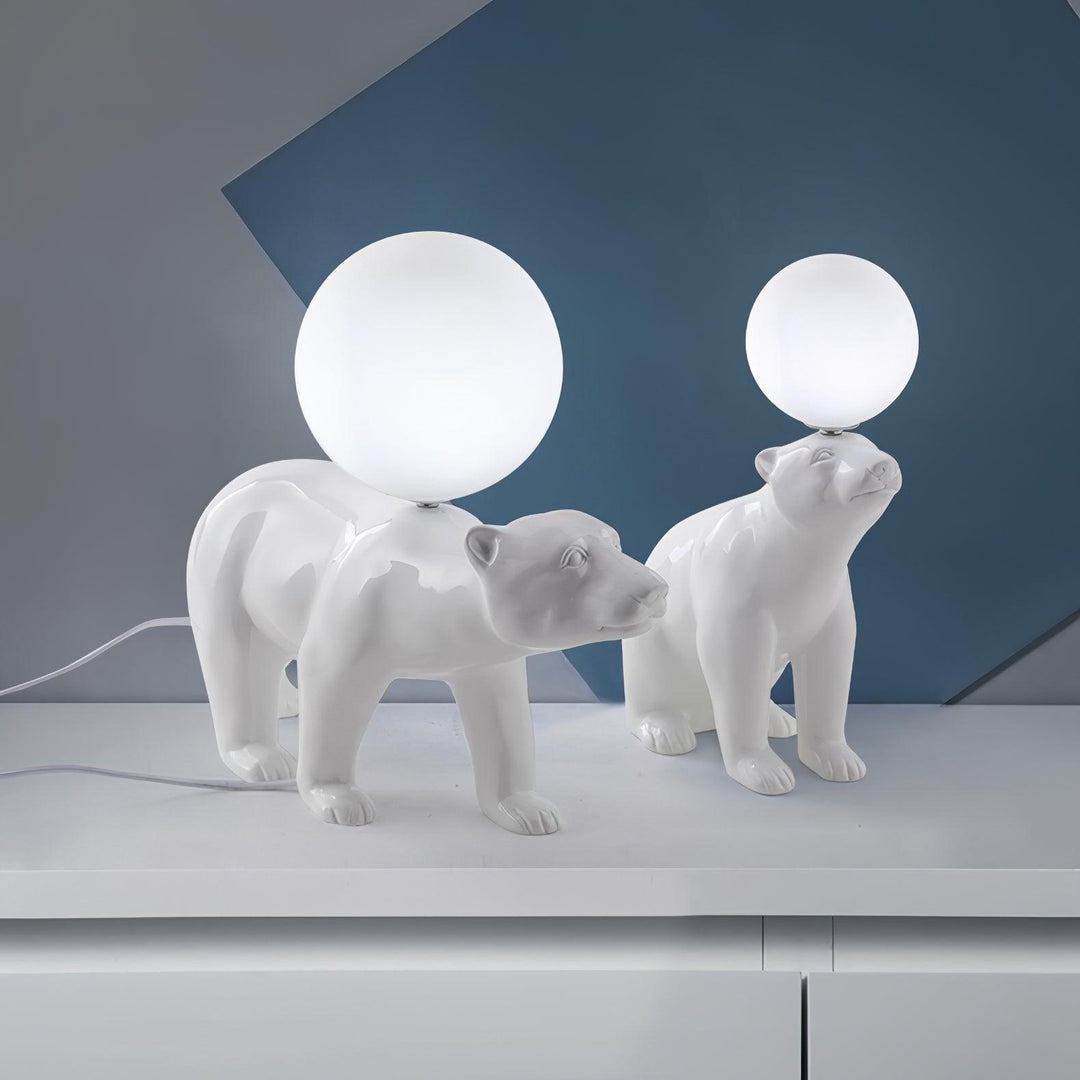 WHITE Bear Table Lamp