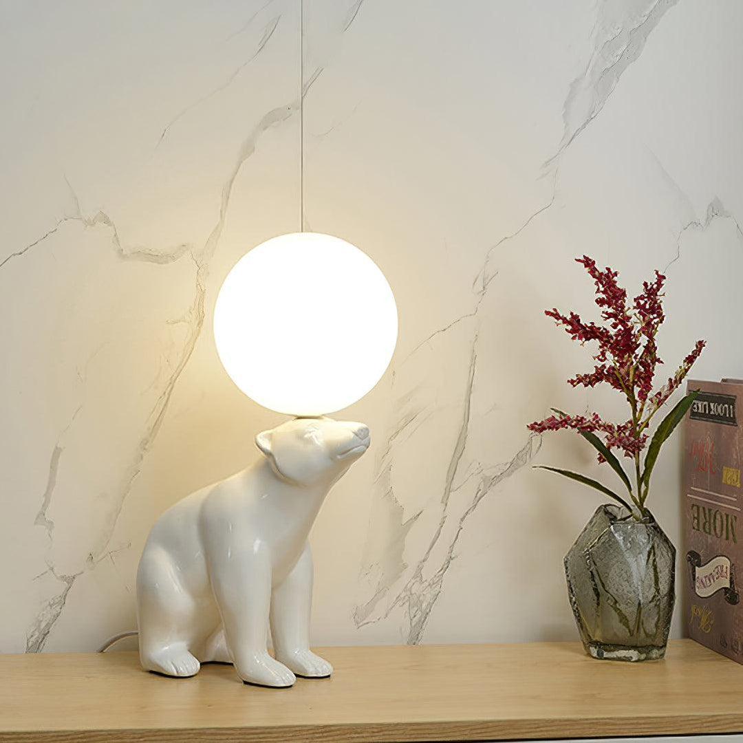 WHITE Bear Table Lamp