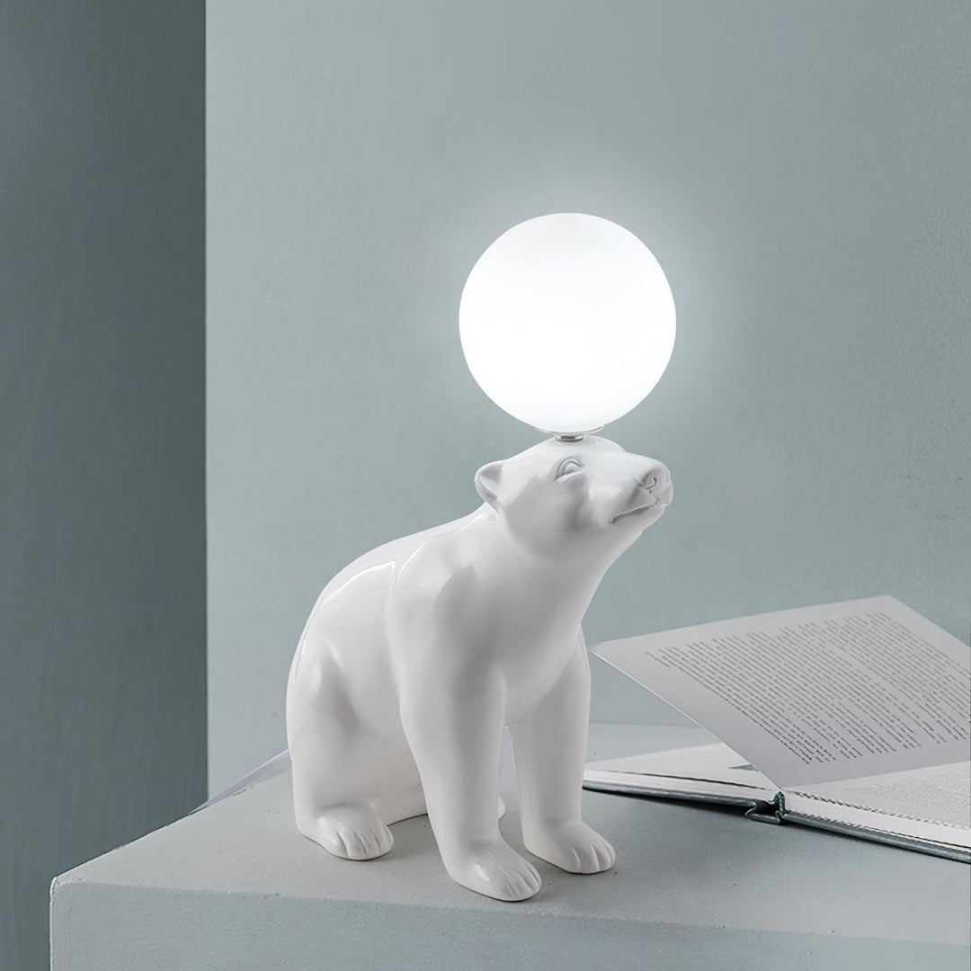WHITE Bear Table Lamp