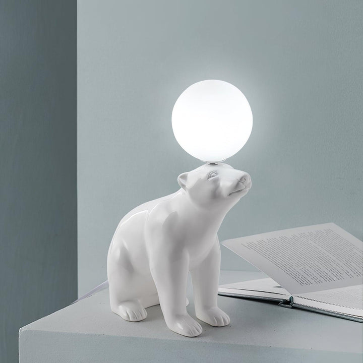 WHITE Bear Table Lamp