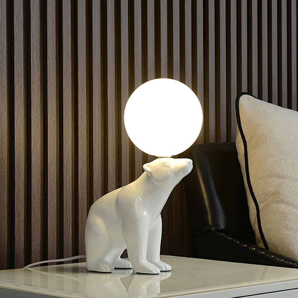 WHITE Bear Table Lamp