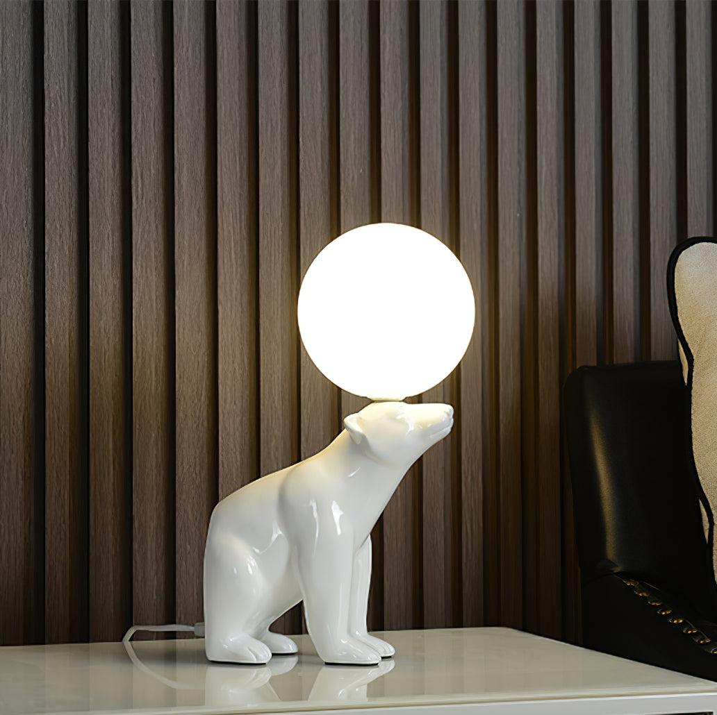 WHITE Bear Table Lamp