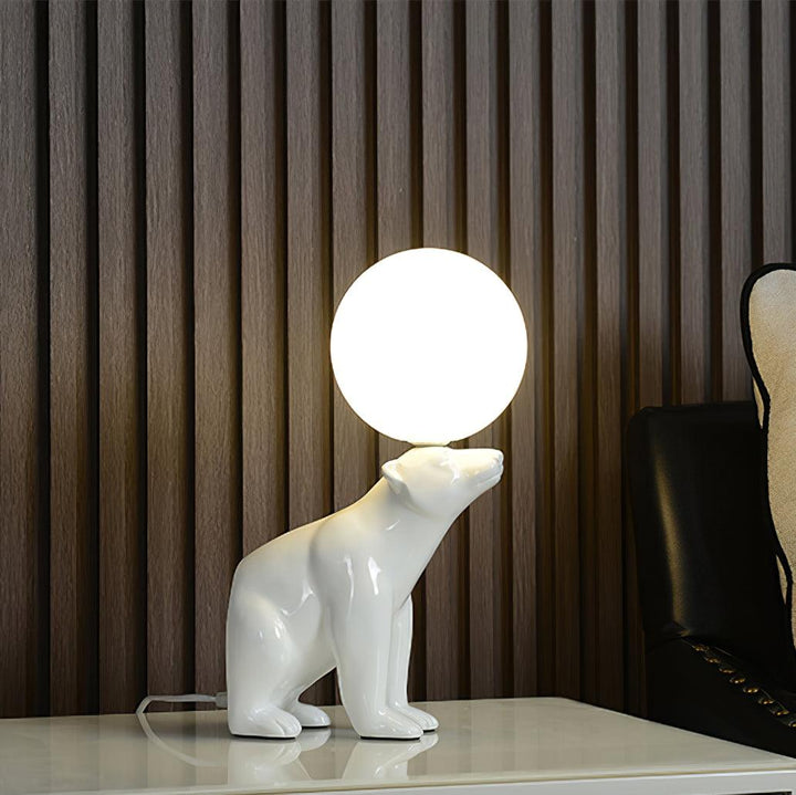 WHITE Bear Table Lamp