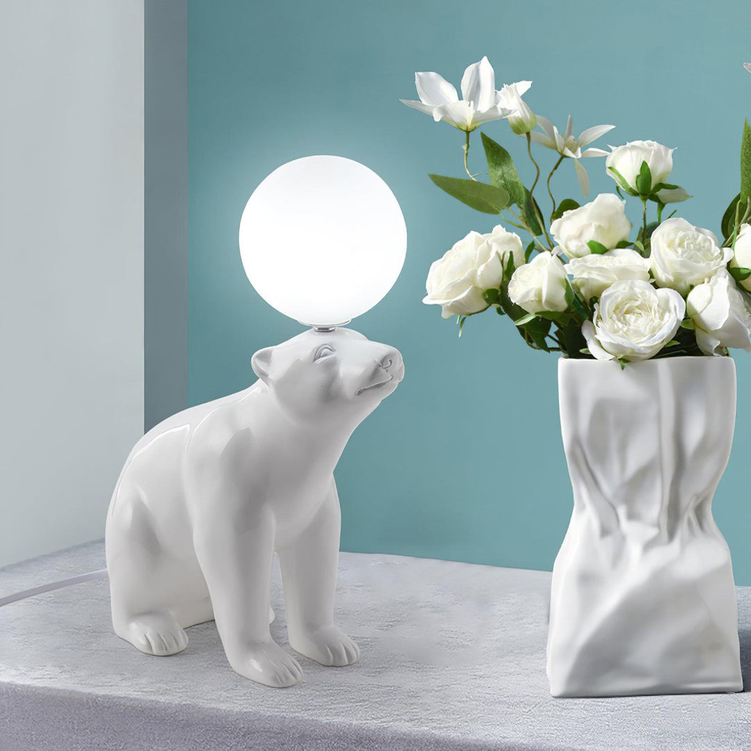 WHITE Bear Table Lamp