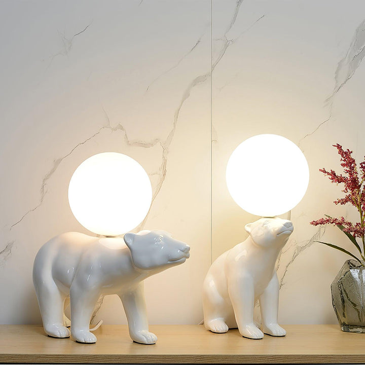 WHITE Bear Table Lamp