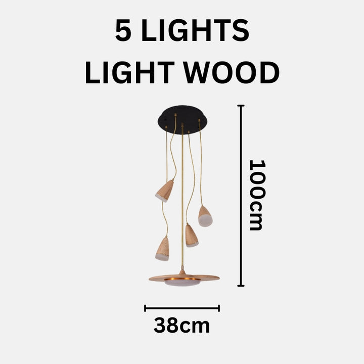 RAELLE Wooden Kitchen Island Pendant Light