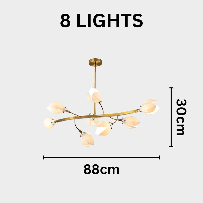 RAINA Magnolia Porcelain Flower Branch Elegant Ceiling Light Chandelier
