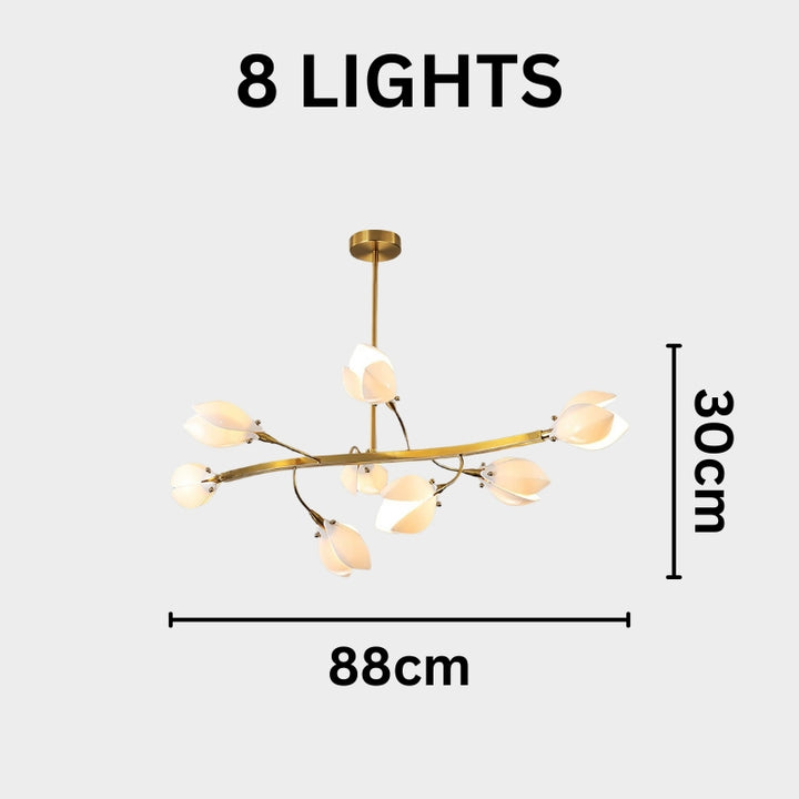 RAINA Magnolia Porcelain Flower Branch Elegant Ceiling Light Chandelier