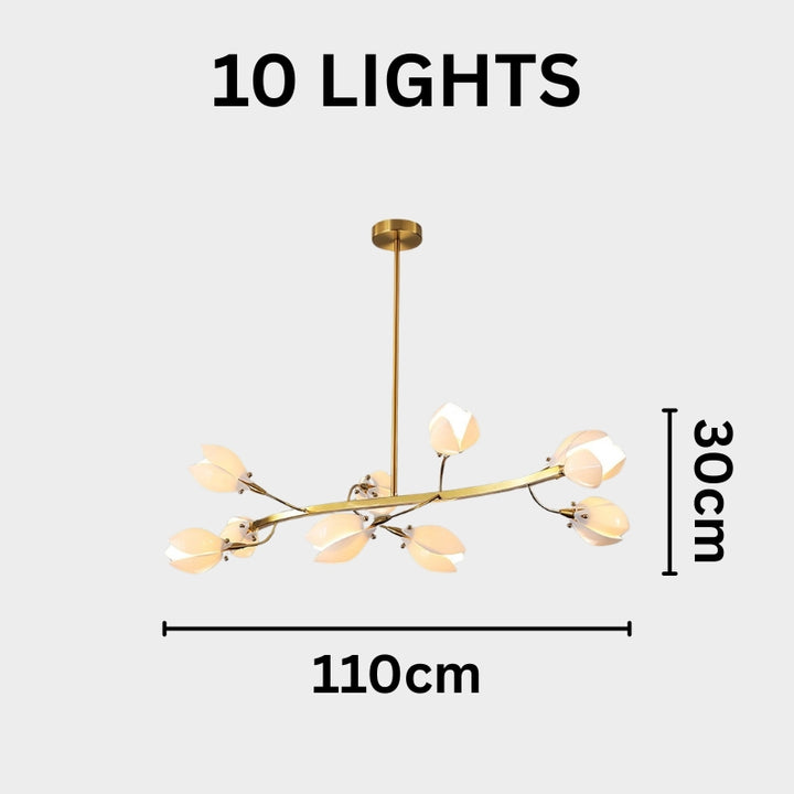 RAINA Magnolia Porcelain Flower Branch Elegant Ceiling Light Chandelier