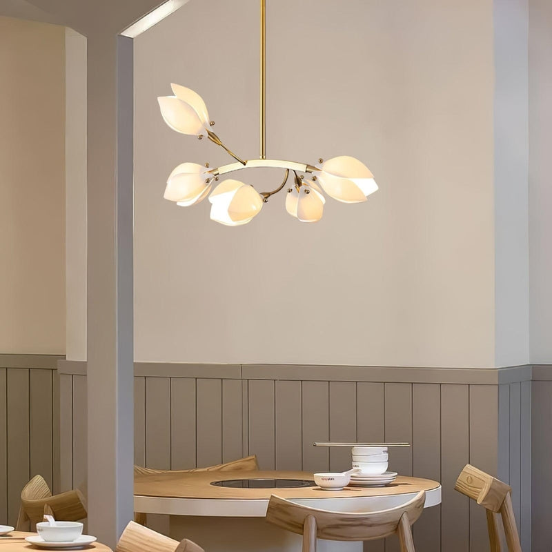 RAINA Magnolia Porcelain Flower Branch Elegant Ceiling Light Chandelier