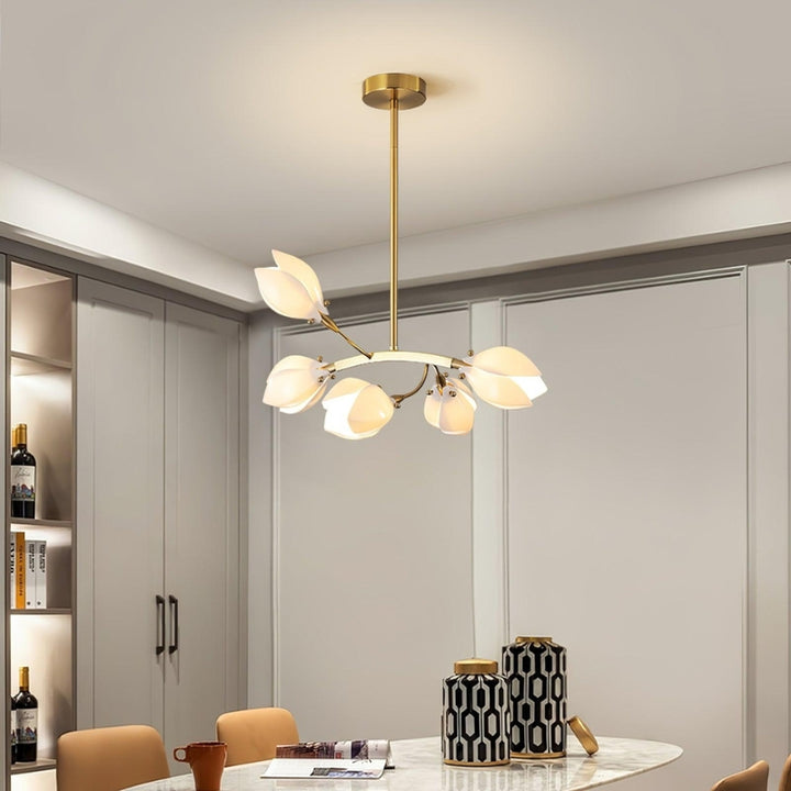 RAINA Magnolia Porcelain Flower Branch Elegant Ceiling Light Chandelier