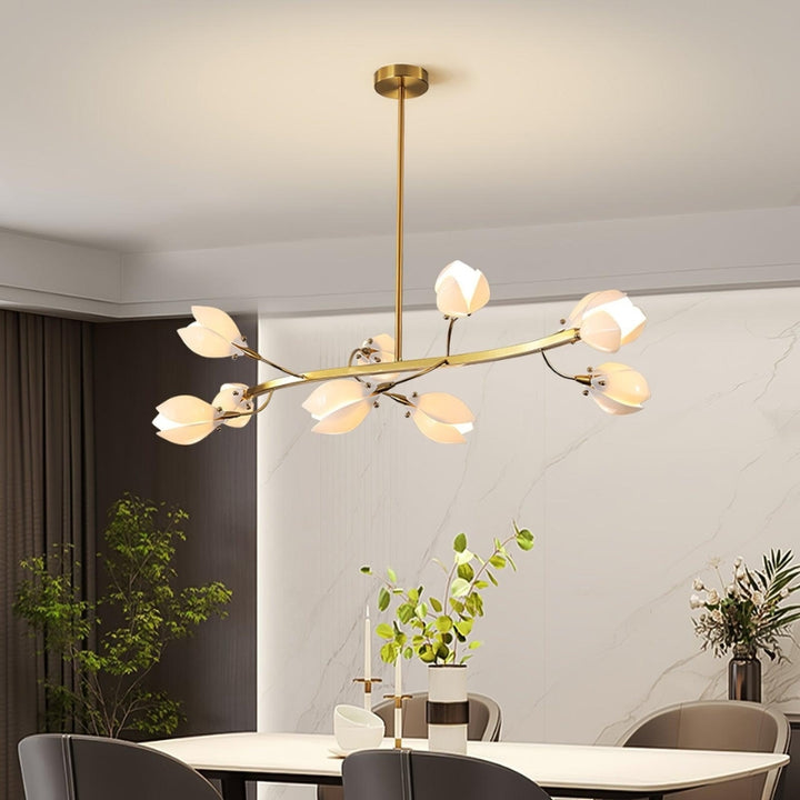 RAINA Magnolia Porcelain Flower Branch Elegant Ceiling Light Chandelier