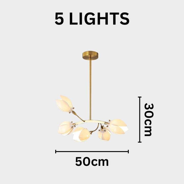 RAINA Magnolia Porcelain Flower Branch Elegant Ceiling Light Chandelier
