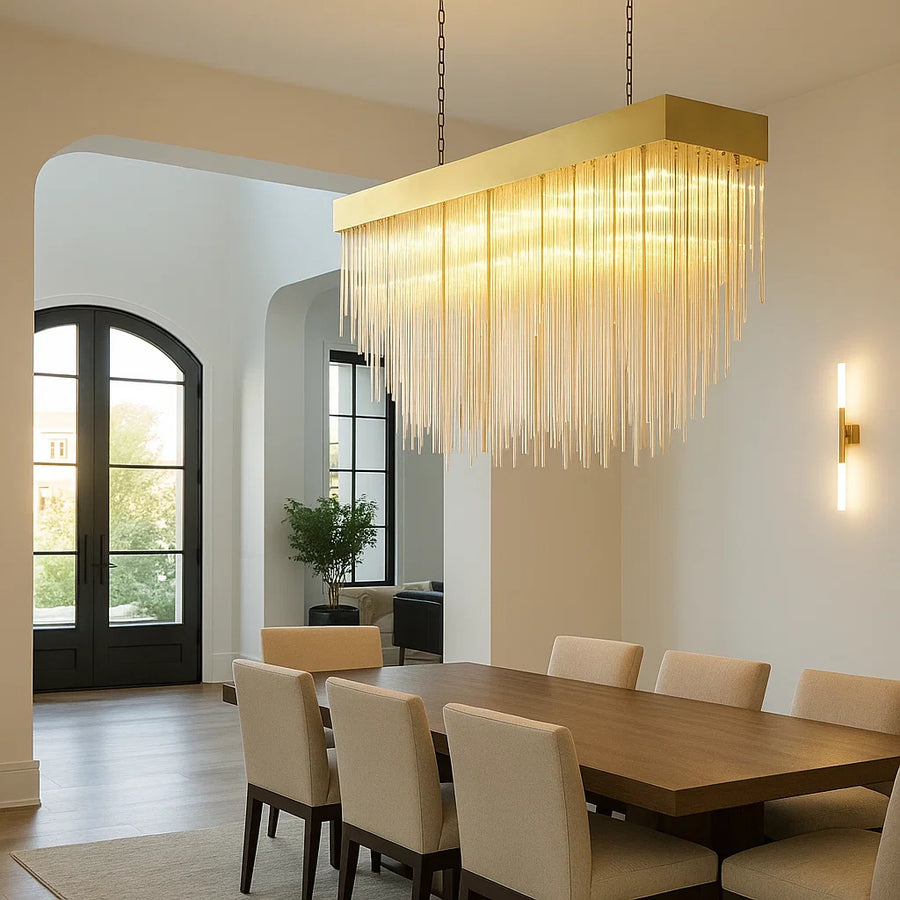 RAINY Long Modern Chandeliers for High Ceilings1