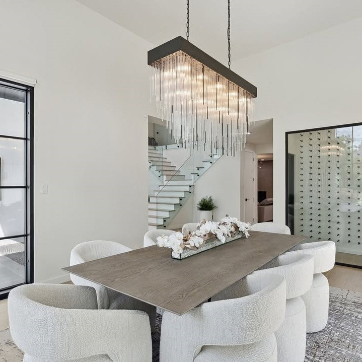 RAINY Long Modern Chandeliers for High Ceilings12