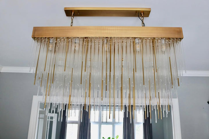 RAINY Long Modern Chandeliers for High Ceilings16