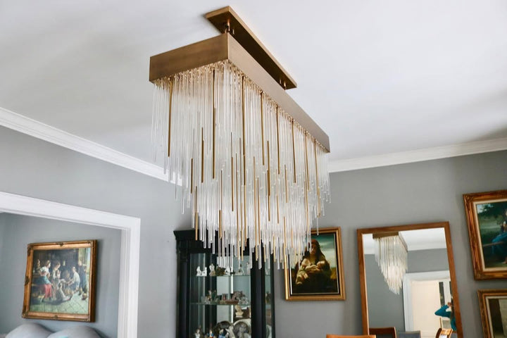 RAINY Long Modern Chandeliers for High Ceilings18