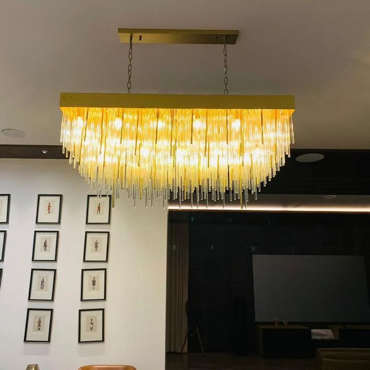 RAINY Long Modern Chandeliers for High Ceilings8