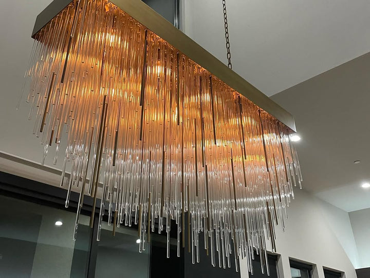 RAINY Long Modern Chandeliers for High Ceilings9