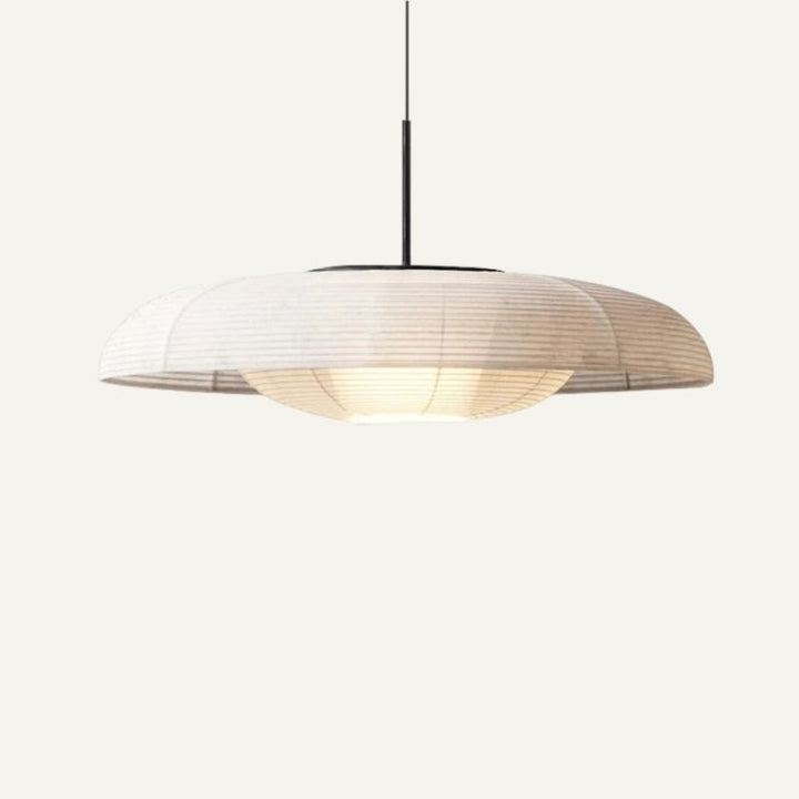 RAYA Minimalist Fabric White Hanging Pendant Light Fixture for Dining Rooms