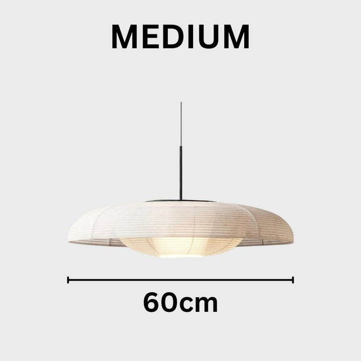 RAYA Minimalist Fabric White Hanging Pendant Light Fixture for Dining Rooms
