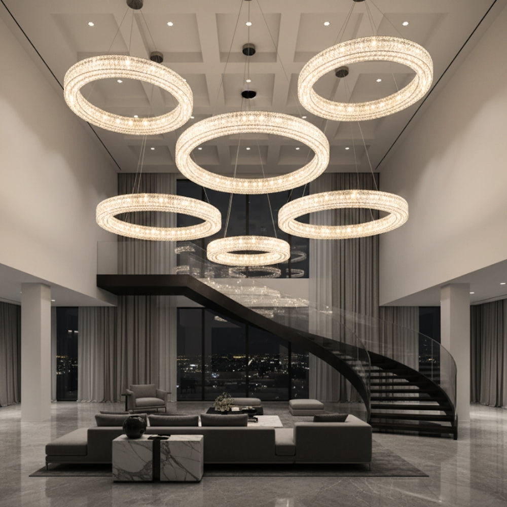 ROUD Modern Huge Crystal Chandelier