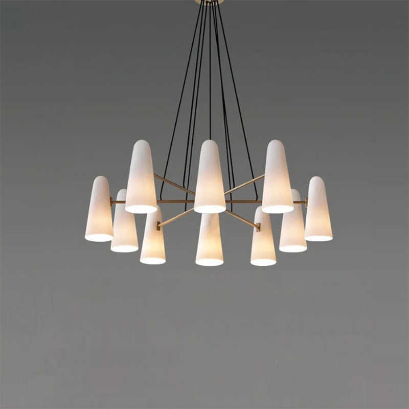 RYLEE Brass Glass Modern Luxury Lighting Chandelier