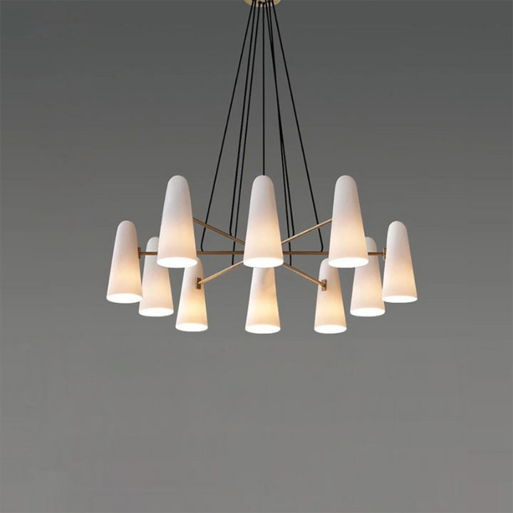 RYLEE Brass Glass Modern Luxury Lighting Chandelier
