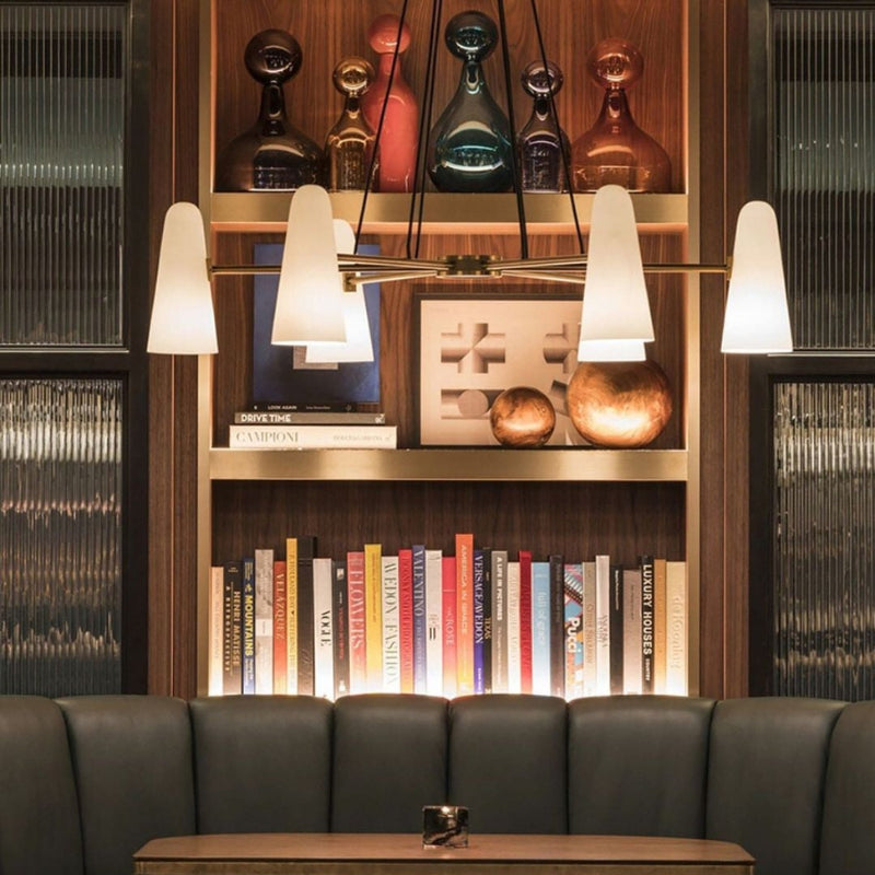 RYLEE Brass Glass Modern Luxury Lighting Chandelier