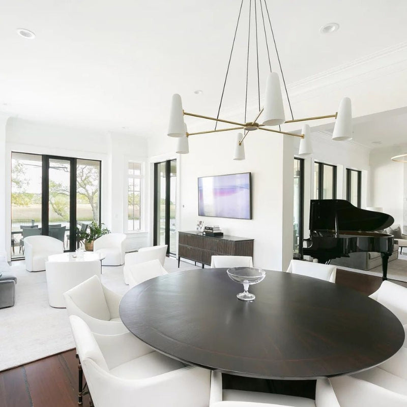 RYLEE Brass Glass Modern Luxury Lighting Chandelier