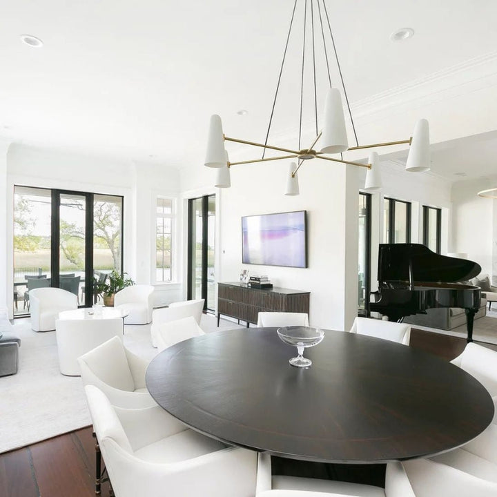 RYLEE Brass Glass Modern Luxury Lighting Chandelier