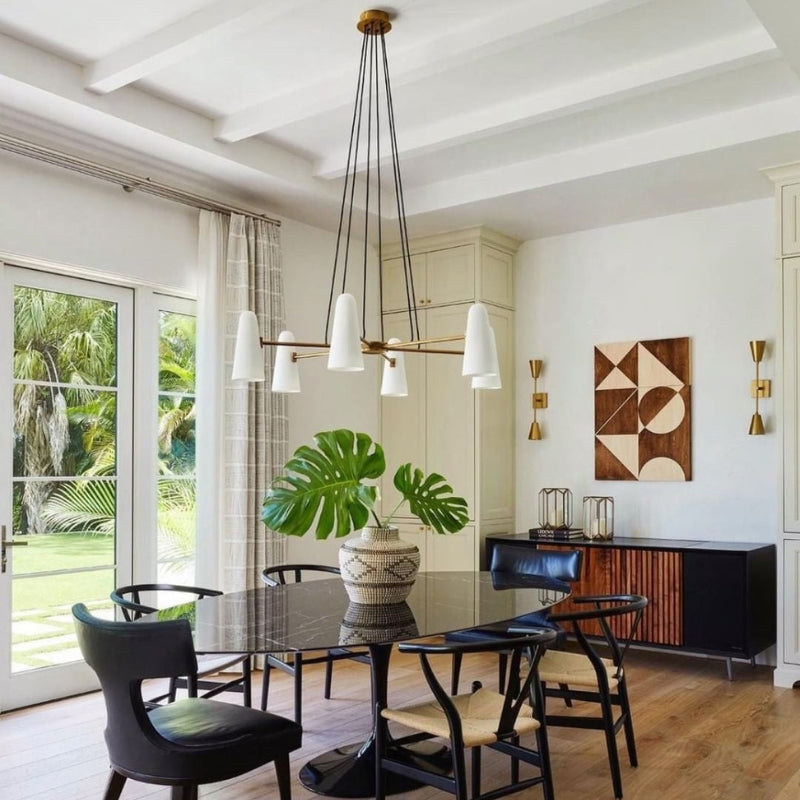 RYLEE Brass Glass Modern Luxury Lighting Chandelier